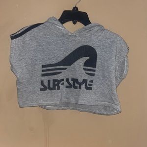 SURF STYLE hooded cropped top